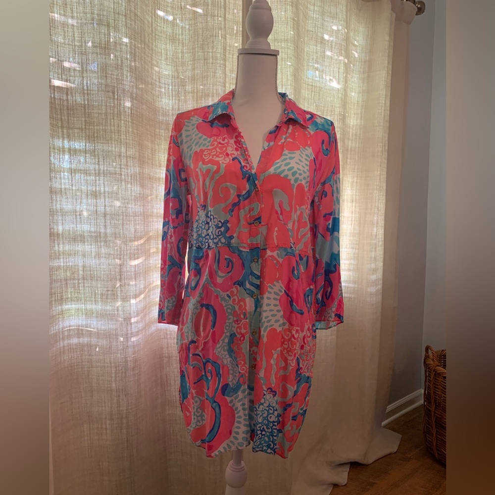 Lilly Pulitzer Pink and Blue Swim Coverup